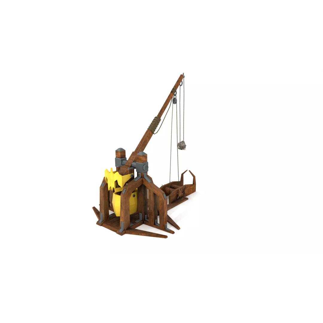 Trebuchet 3D Model – Low Poly with 4K Textures, Game Ready - View 2