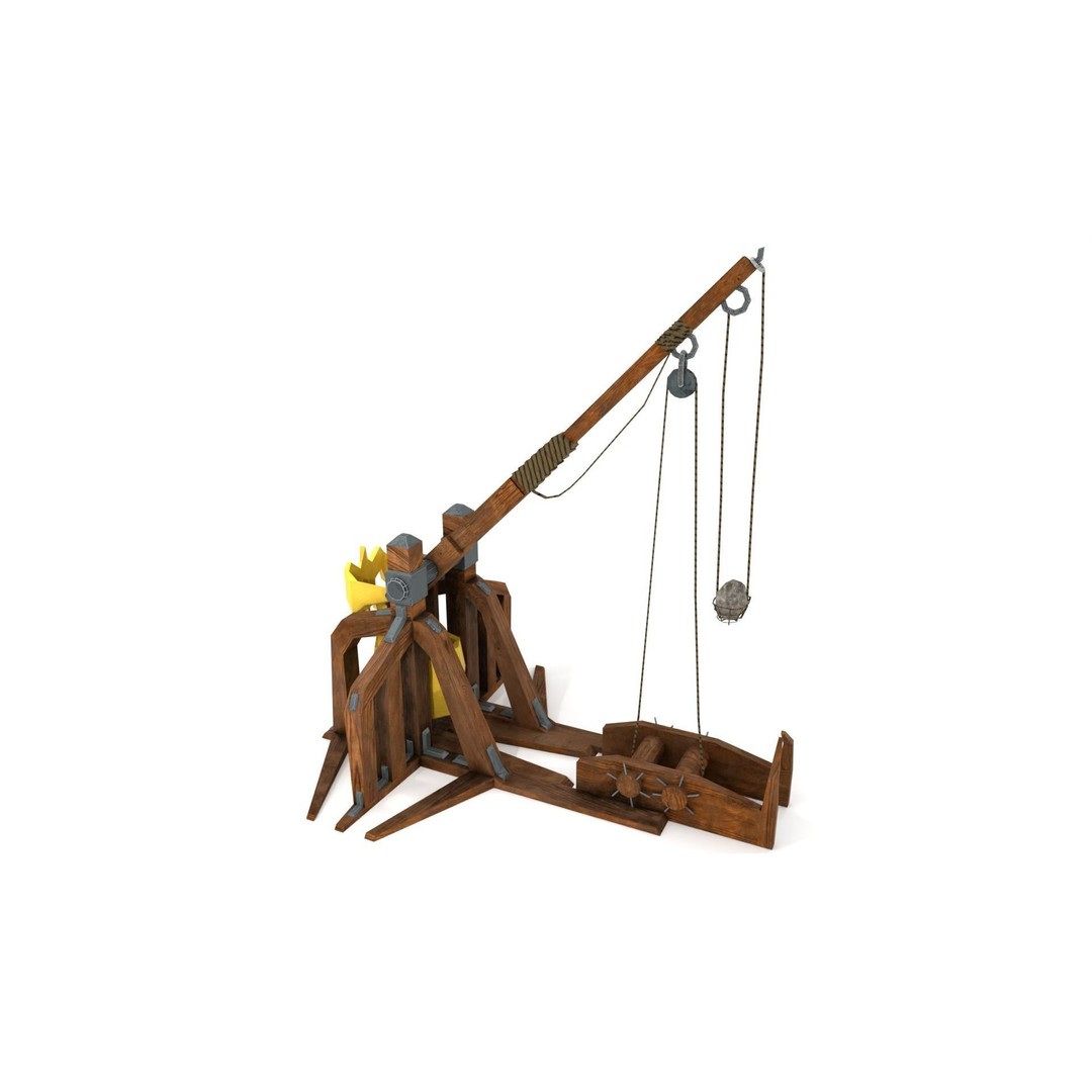 Trebuchet 3D Model – Low Poly with 4K Textures, Game Ready - View 3
