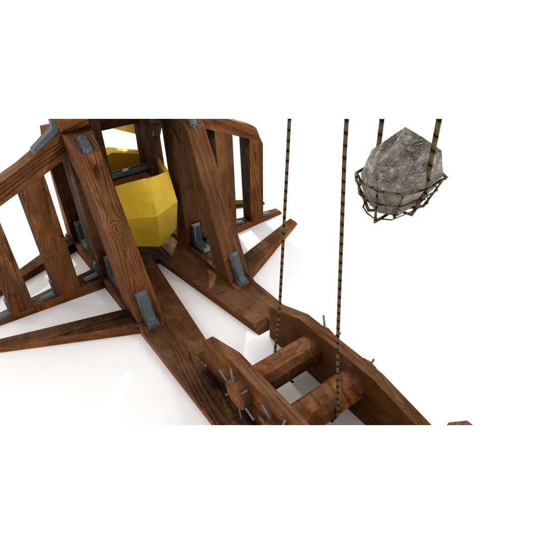 Trebuchet 3D Model – Low Poly with 4K Textures, Game Ready - View 6