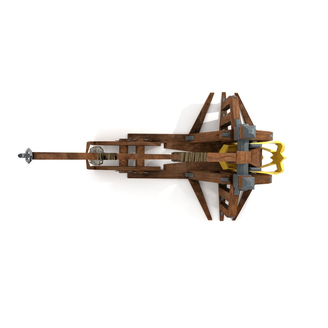 Trebuchet 3D Model – Low Poly with 4K Textures, Game Ready - View 7