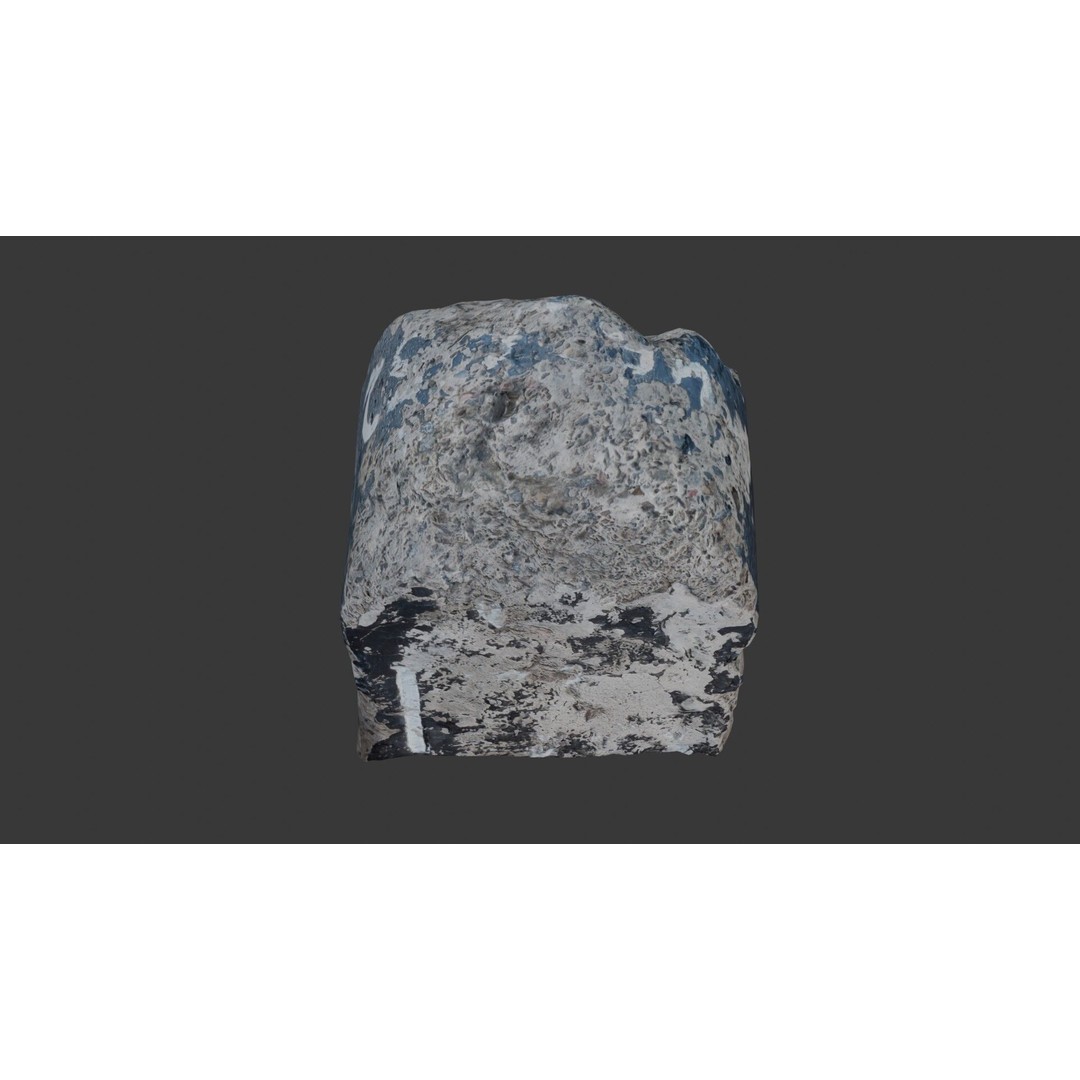 Weathered Concrete Block 3D Model – Low Poly Urban Asset, FBX