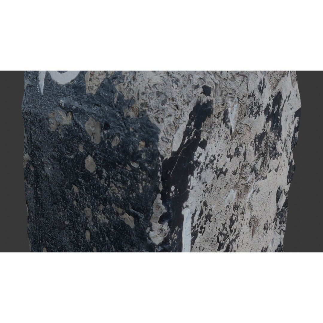 Weathered Concrete Block 3D Model – Low Poly Urban Asset, FBX - View 5