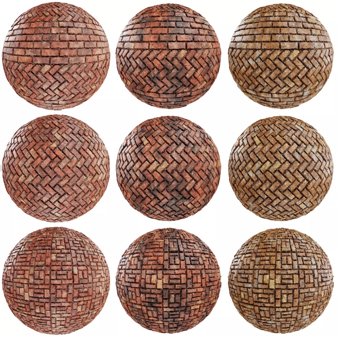 Brick Wall Texture Collection 3D Model – 8K PBR Textures, 9 Variations - View 2