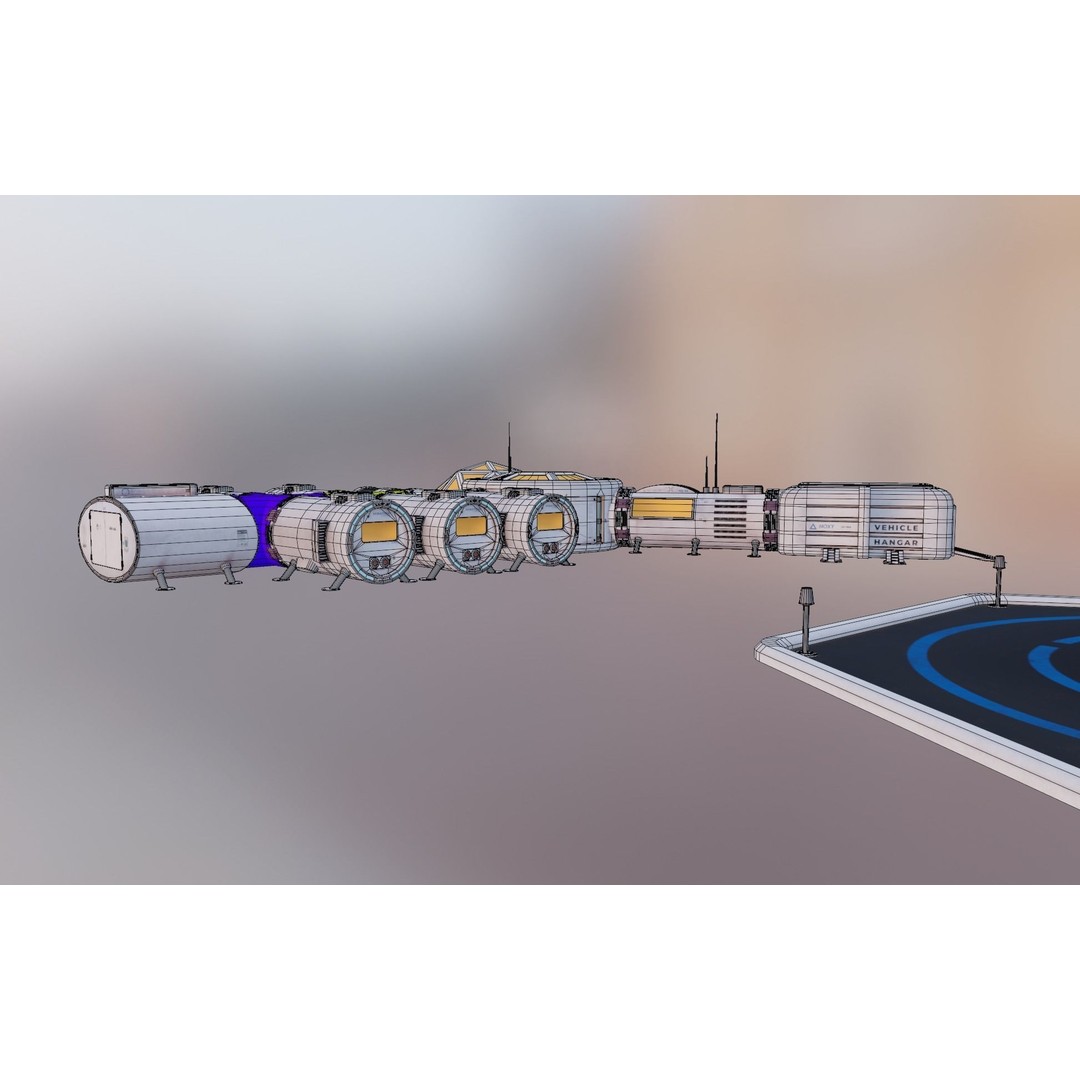 Mars Colony 3D Model – Low Poly Unreal Engine Asset, PBR Textures - View 17
