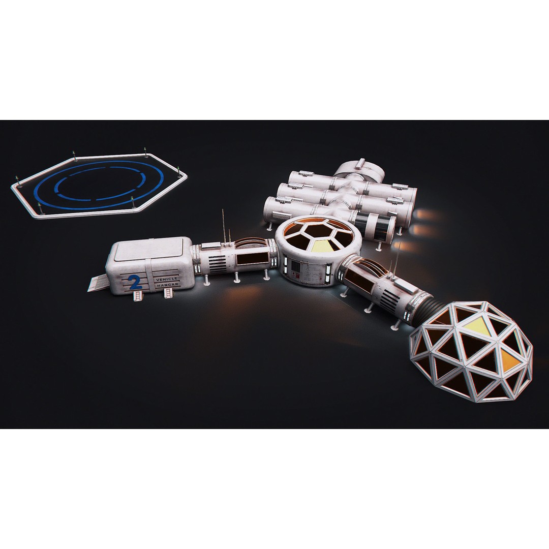 Mars Colony 3D Model – Low Poly Unreal Engine Asset, PBR Textures - View 27