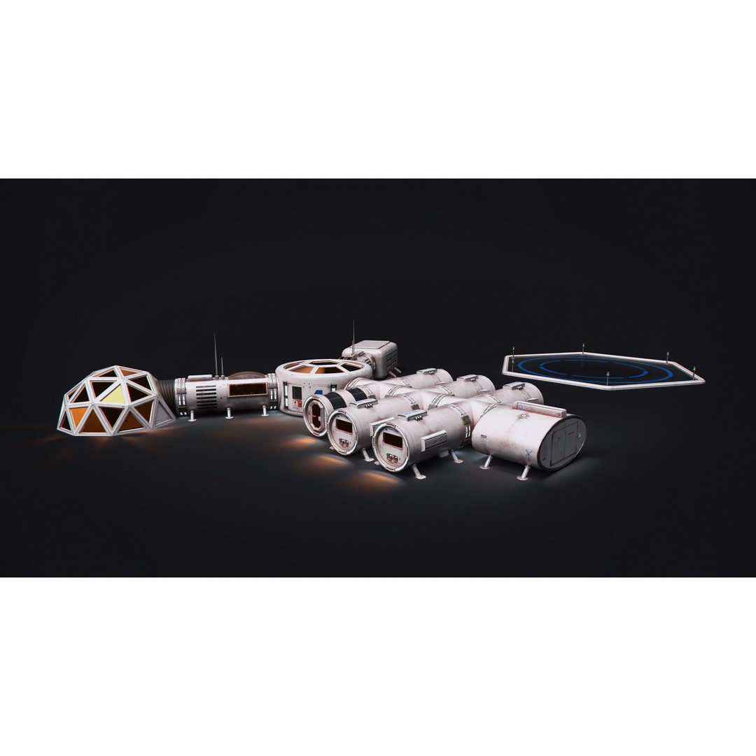 Mars Colony 3D Model – Low Poly Unreal Engine Asset, PBR Textures - View 29