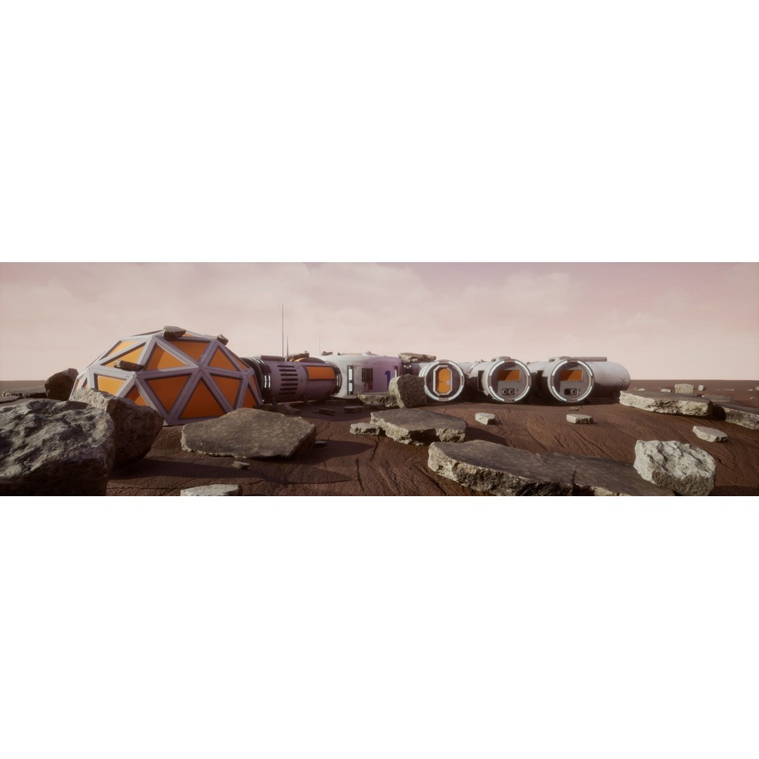 Mars Colony 3D Model – Low Poly Unreal Engine Asset, PBR Textures - View 5