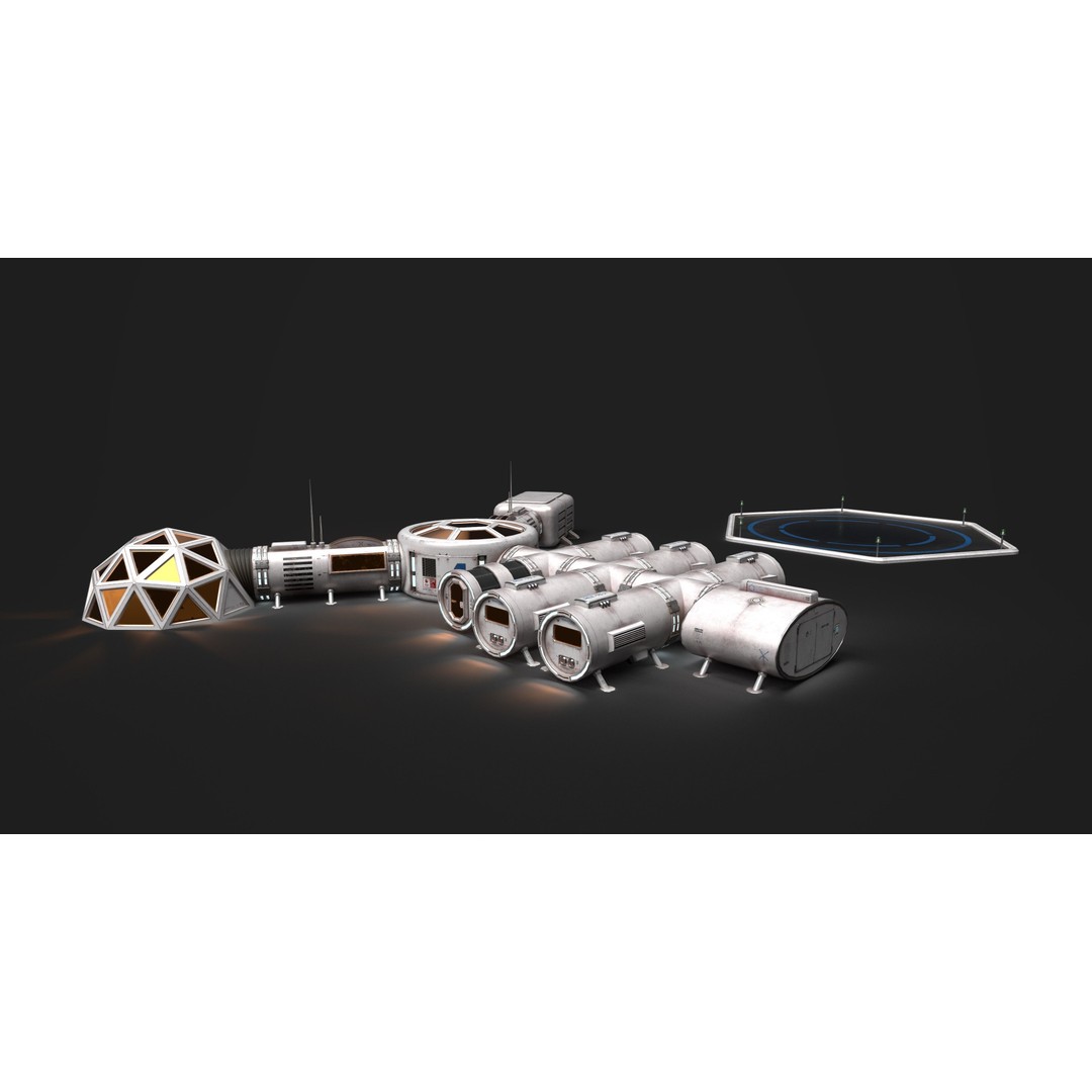 Mars Colony 3D Model – Low Poly Unreal Engine Asset, PBR Textures - View 6