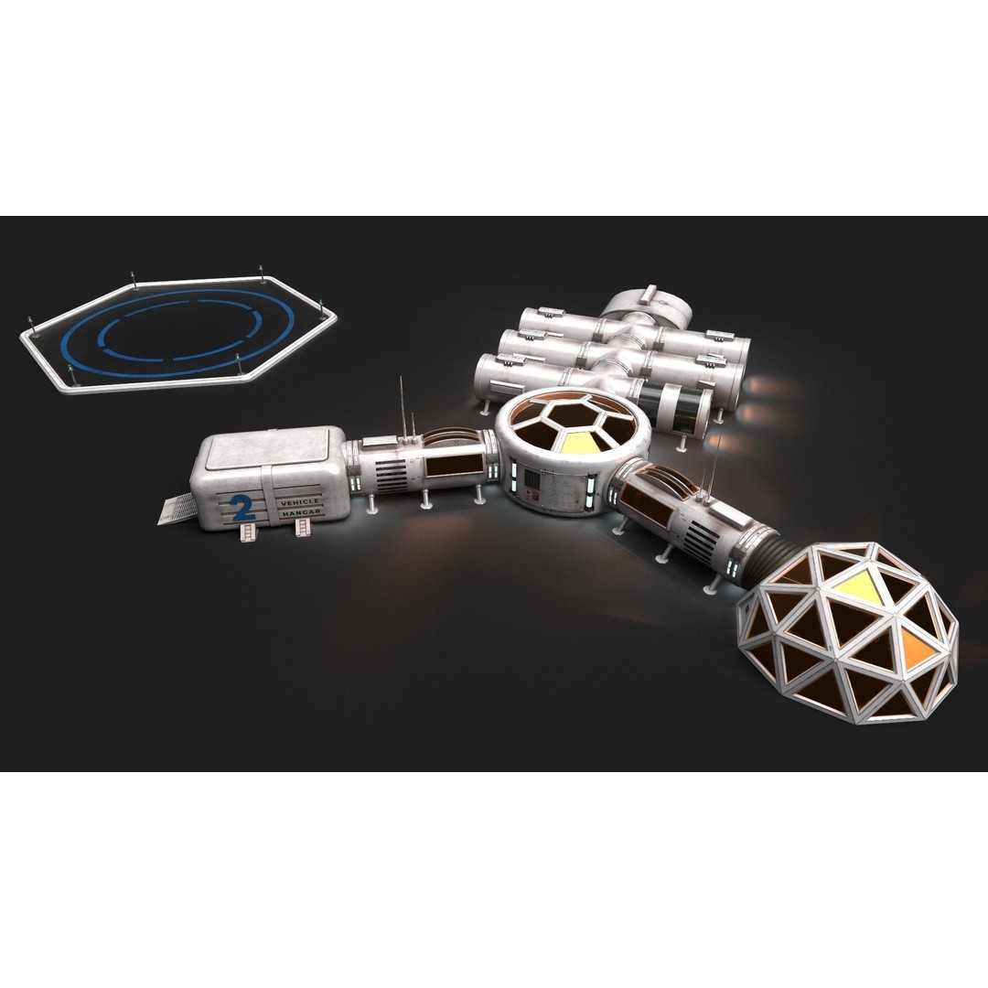 Mars Colony 3D Model – Low Poly Unreal Engine Asset, PBR Textures - View 8