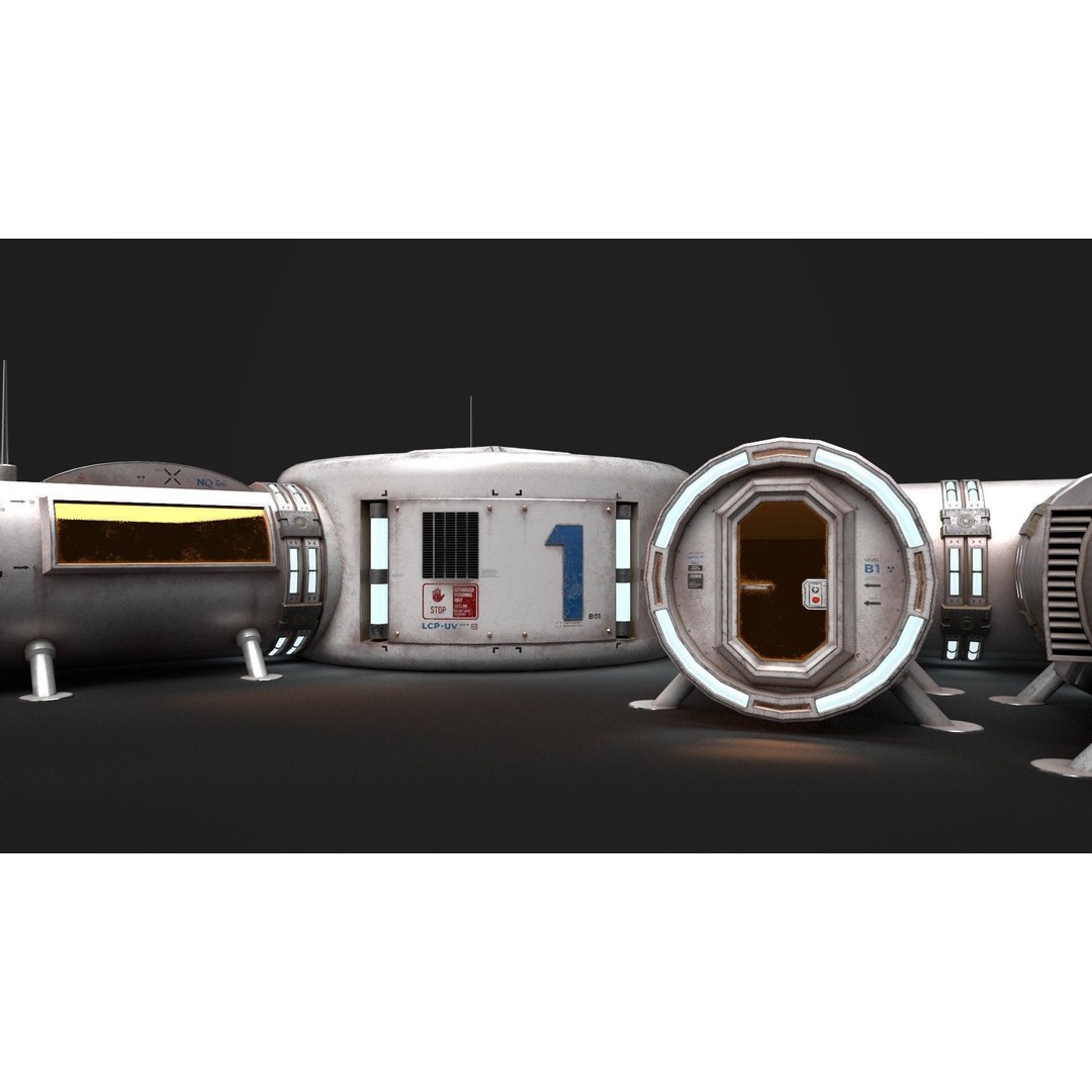 Mars Colony 3D Model – Low Poly Unreal Engine Asset, PBR Textures - View 9