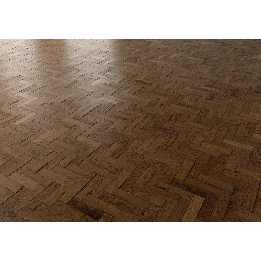 Herringbone Parquet 3D Model – 8K Seamless PBR Textures, Game Ready