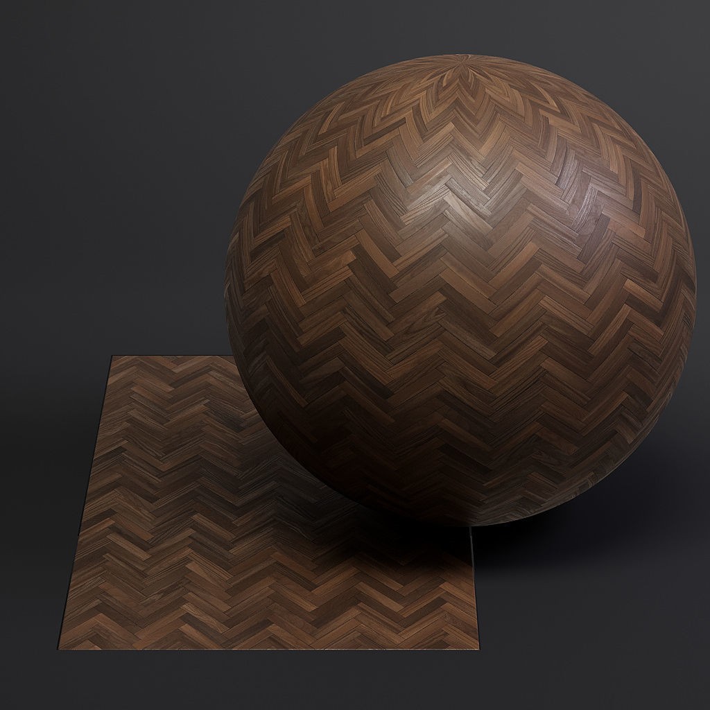 Herringbone Parquet 3D Model – 8K Seamless PBR Textures, Game Ready - View 11