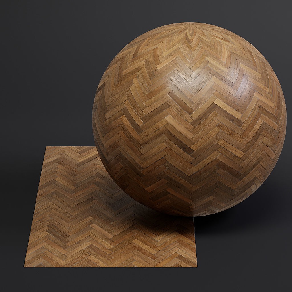 Herringbone Parquet 3D Model – 8K Seamless PBR Textures, Game Ready - View 13