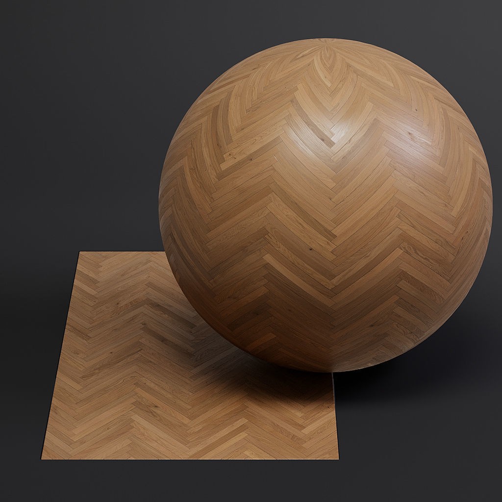 Herringbone Parquet 3D Model – 8K Seamless PBR Textures, Game Ready - View 17