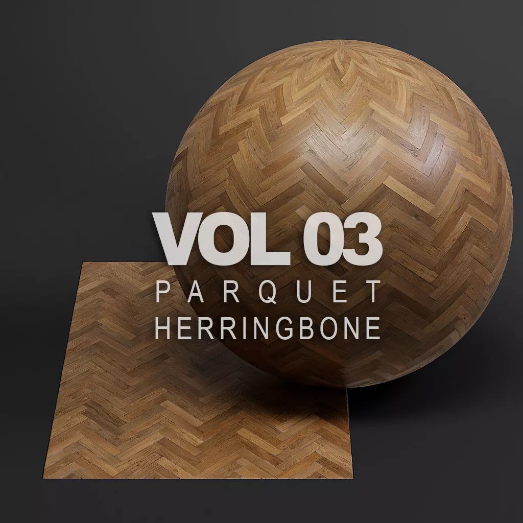 Herringbone Parquet 3D Model – 8K Seamless PBR Textures, Game Ready - View 2