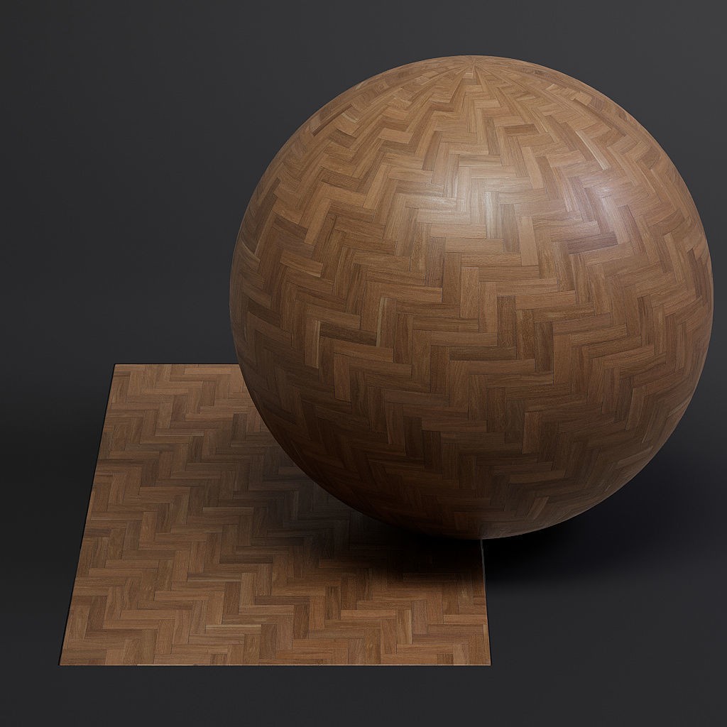 Herringbone Parquet 3D Model – 8K Seamless PBR Textures, Game Ready - View 45