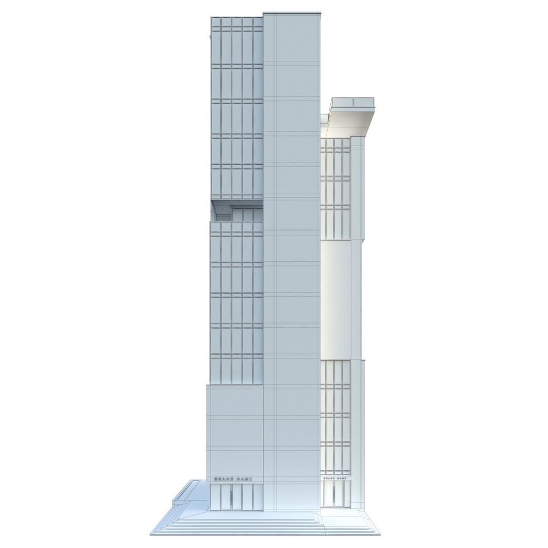 High-Rise Office Building 3D Model – Low Poly Architectural Asset, FBX - View 4