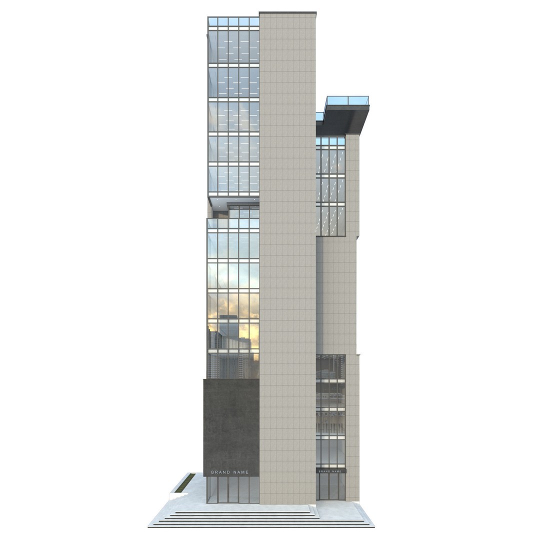 High-Rise Office Building 3D Model – Low Poly Architectural Asset, FBX - View 5