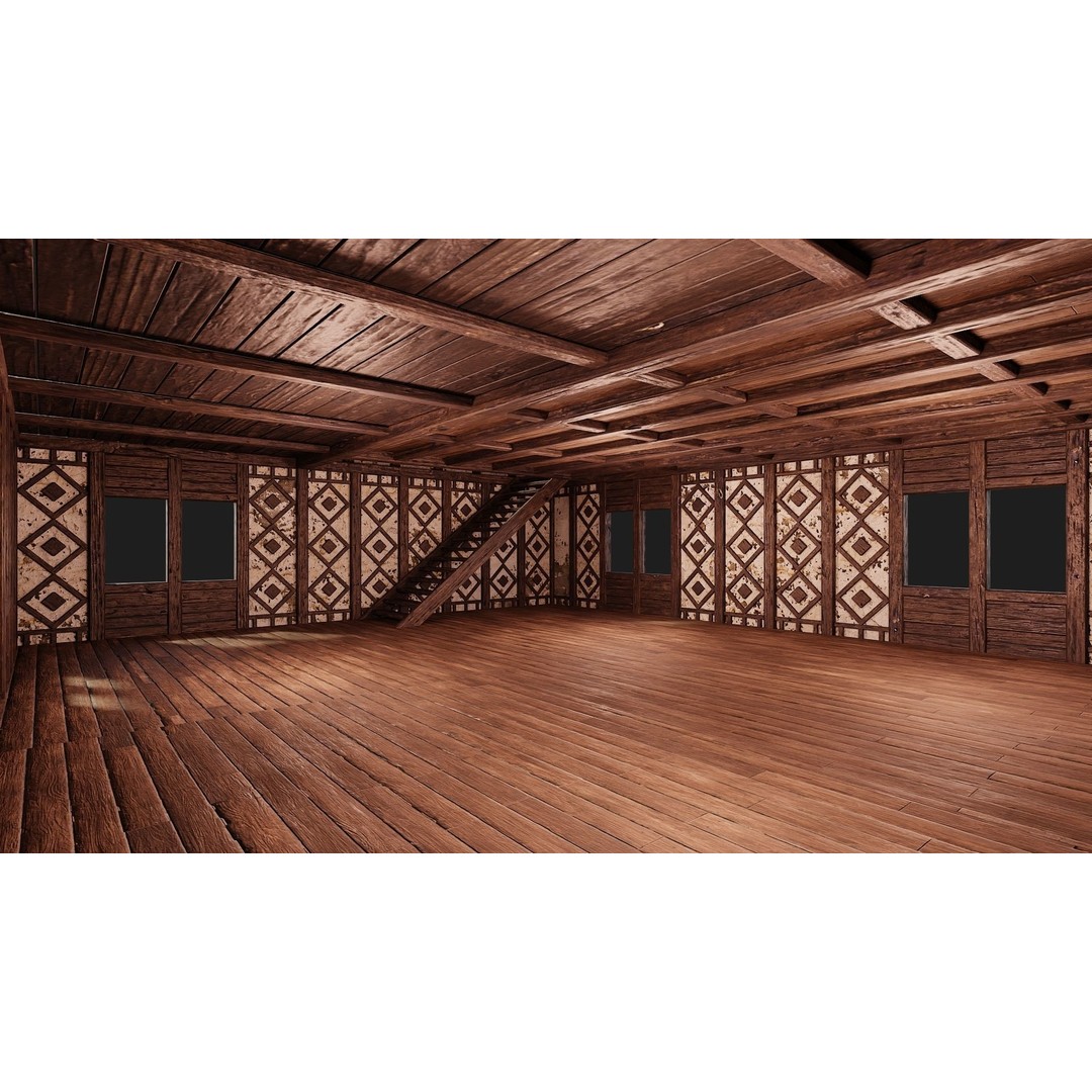 Old Medieval Buildings 3D Model – Low Poly Game Ready, FBX, PBR Textures - View 34