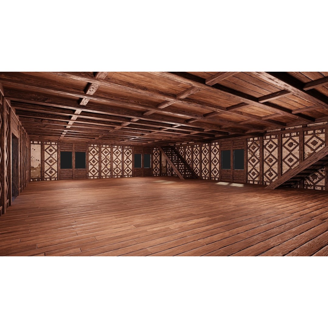 Old Medieval Buildings 3D Model – Low Poly Game Ready, FBX, PBR Textures - View 45