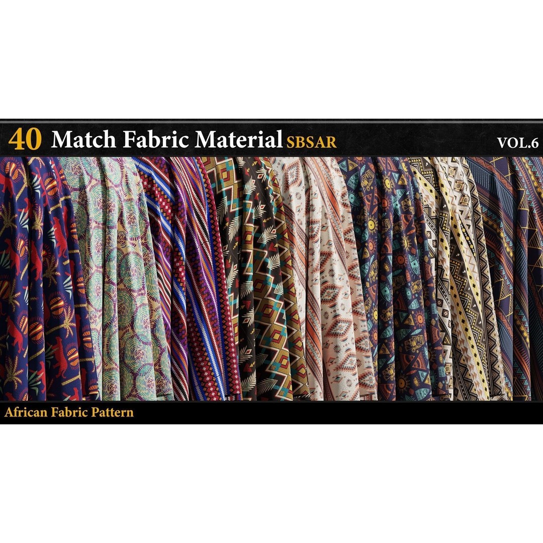 40 Match Fabric Materials 3D Model – Versatile SBSAR Textures for Game Development - View 3