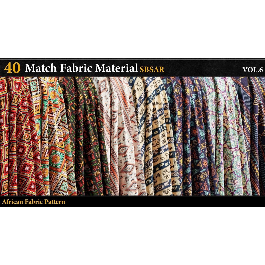 40 Match Fabric Materials 3D Model – Versatile SBSAR Textures for Game Development - View 5