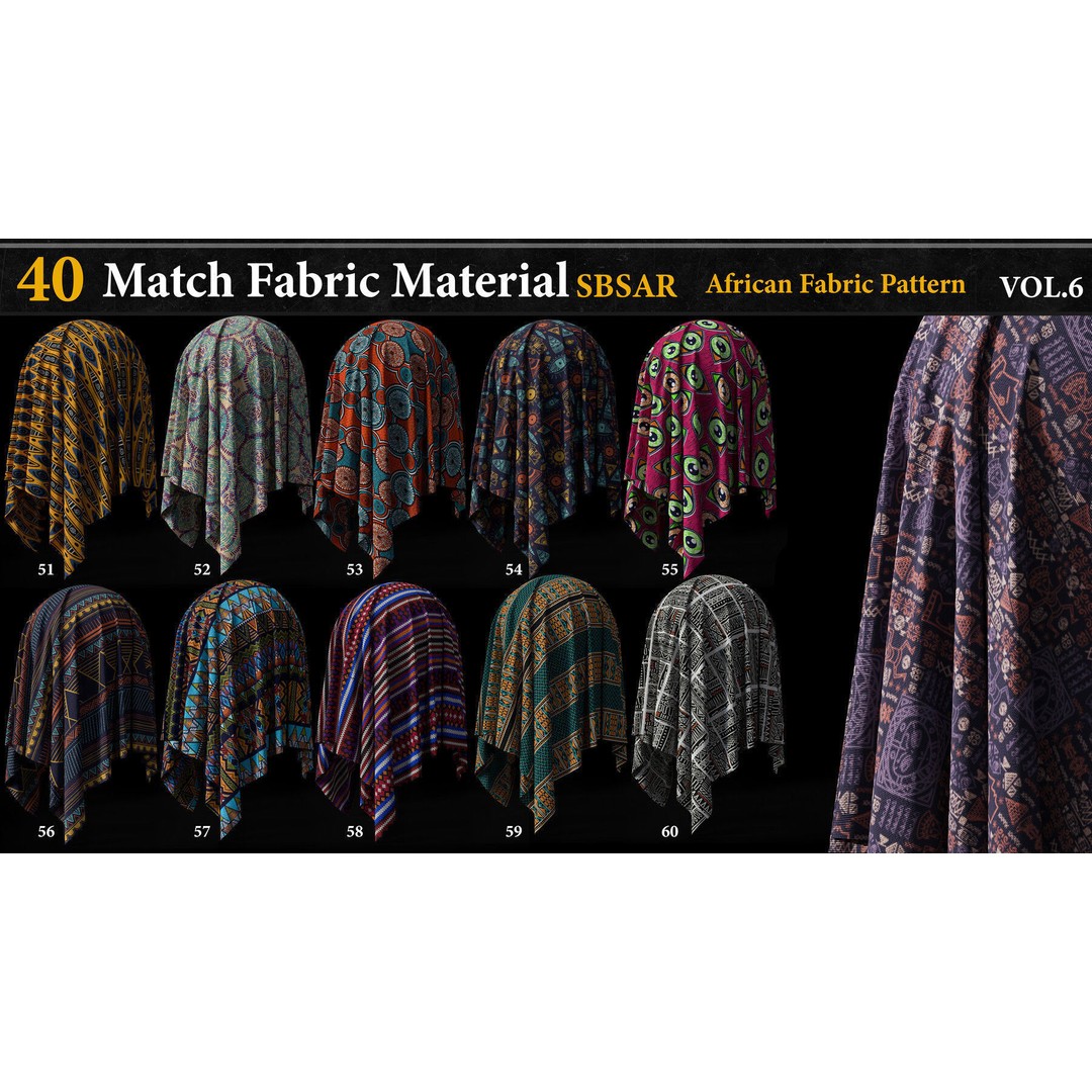 40 Match Fabric Materials 3D Model – Versatile SBSAR Textures for Game Development - View 7