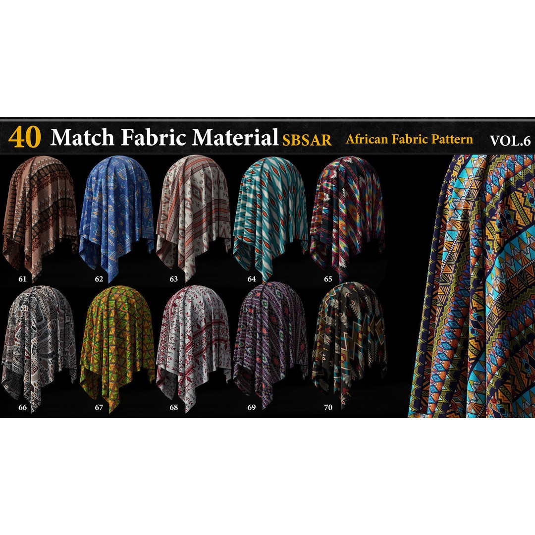 40 Match Fabric Materials 3D Model – Versatile SBSAR Textures for Game Development - View 8