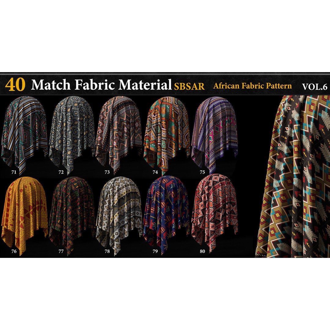 40 Match Fabric Materials 3D Model – Versatile SBSAR Textures for Game Development - View 9