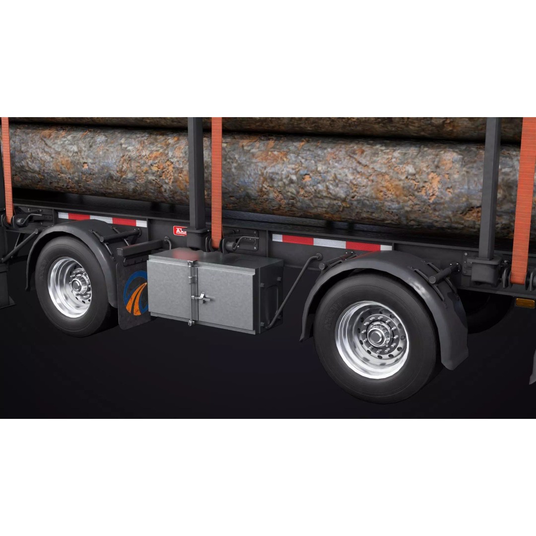Logging Trailer 3D Model – Low Poly PBR Asset for Games, FBX - View 21