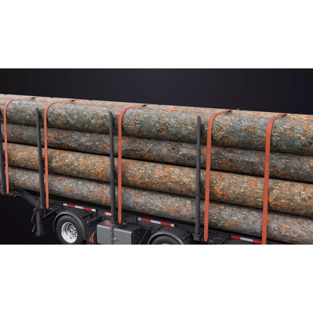 Logging Trailer 3D Model – Low Poly PBR Asset for Games, FBX - View 23
