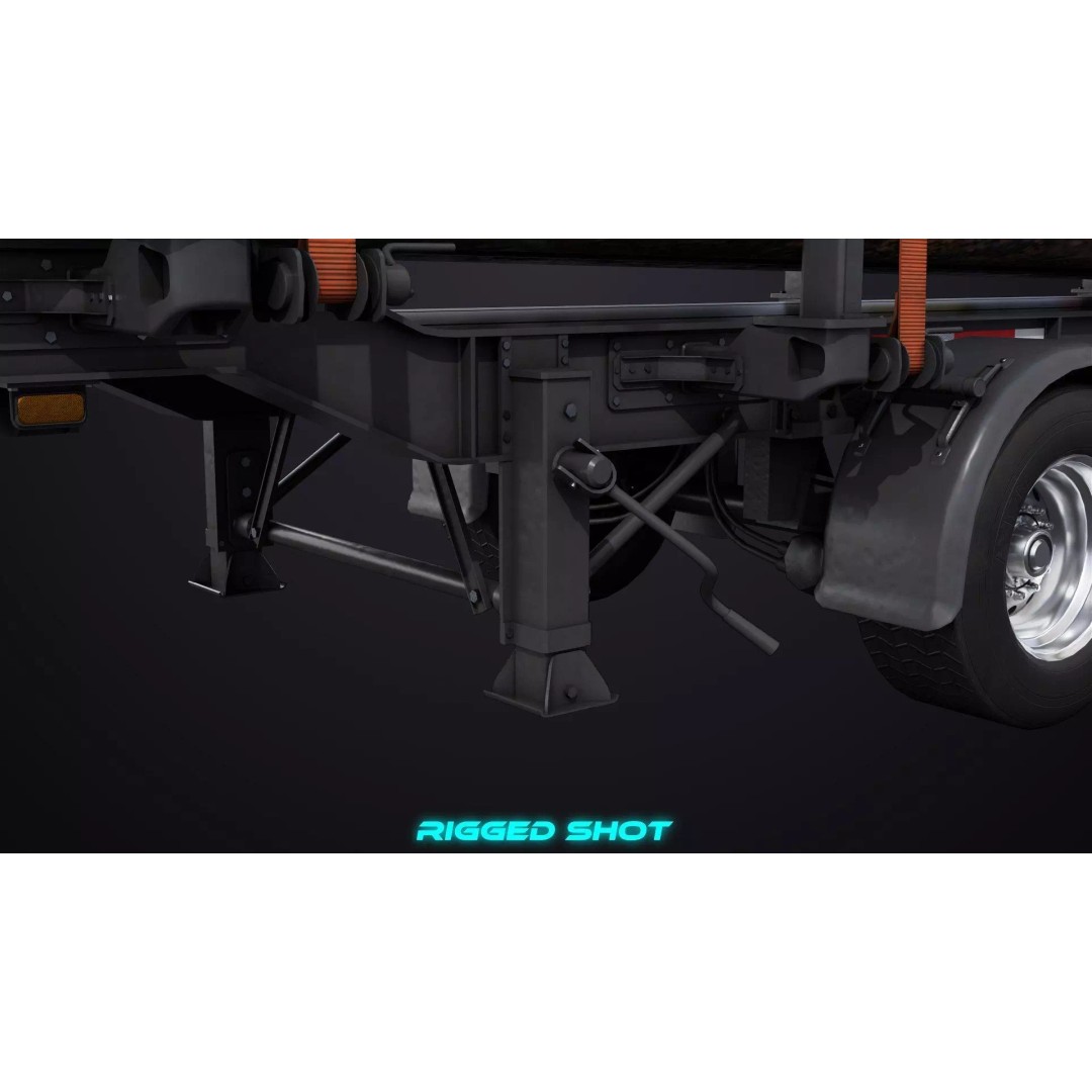 Logging Trailer 3D Model – Low Poly PBR Asset for Games, FBX - View 25