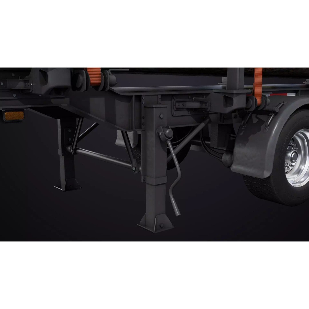 Logging Trailer 3D Model – Low Poly PBR Asset for Games, FBX - View 26