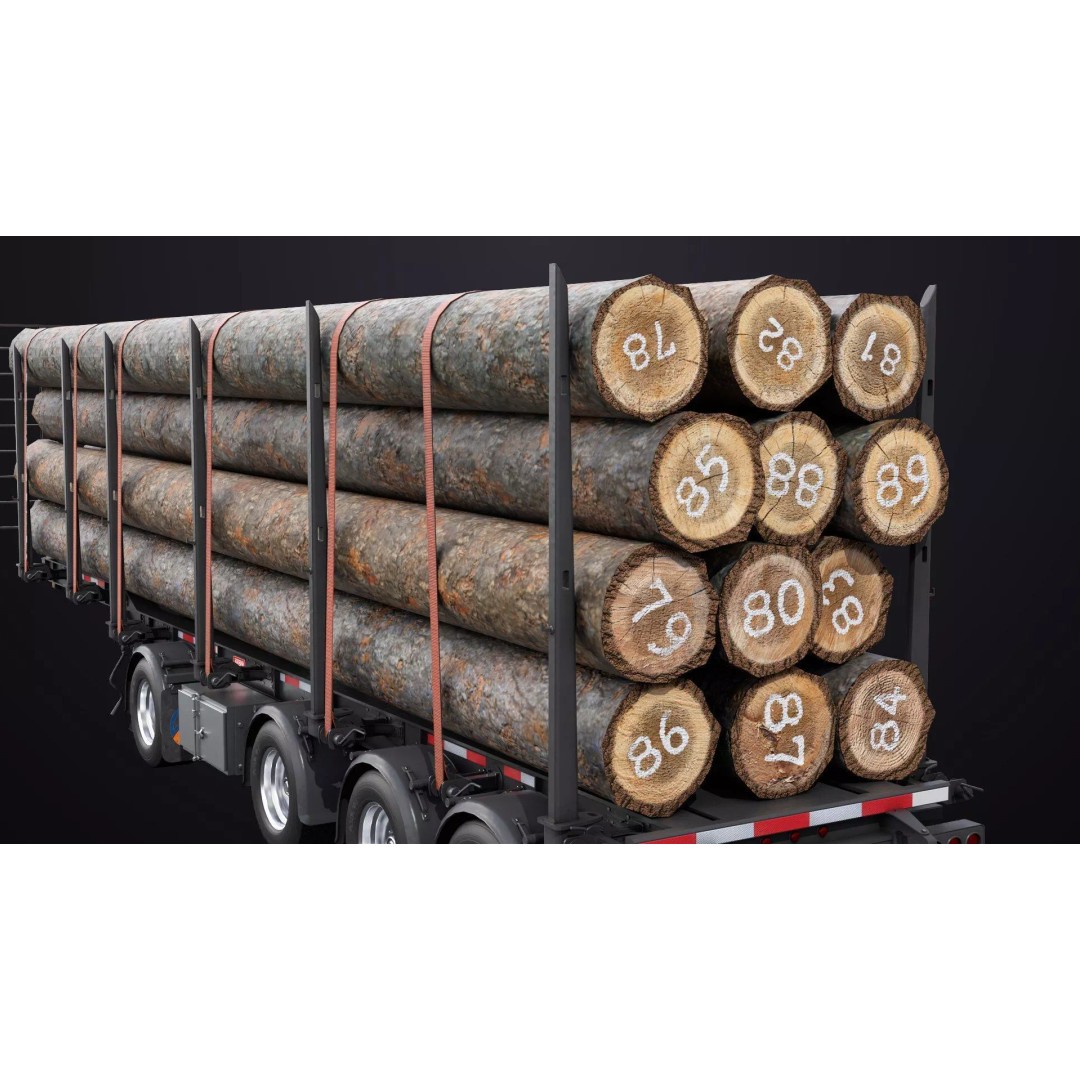 Logging Trailer 3D Model – Low Poly PBR Asset for Games, FBX - View 28