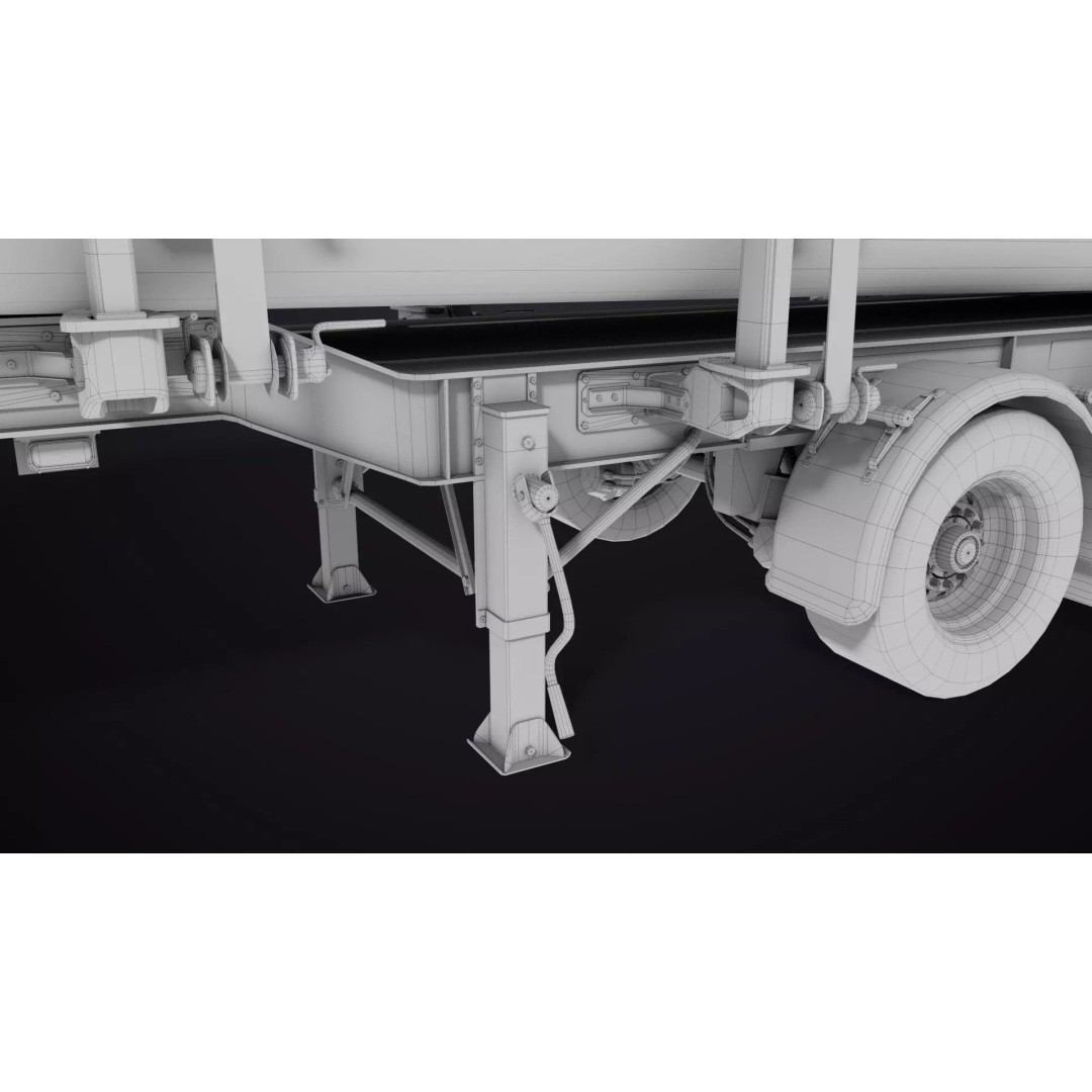 Logging Trailer 3D Model – Low Poly PBR Asset for Games, FBX - View 40