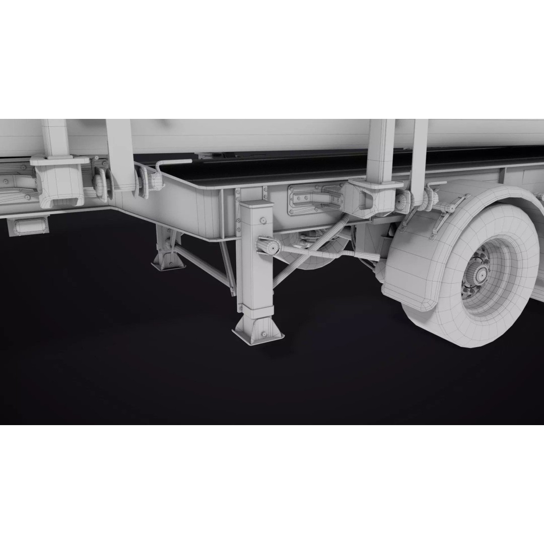 Logging Trailer 3D Model – Low Poly PBR Asset for Games, FBX - View 41