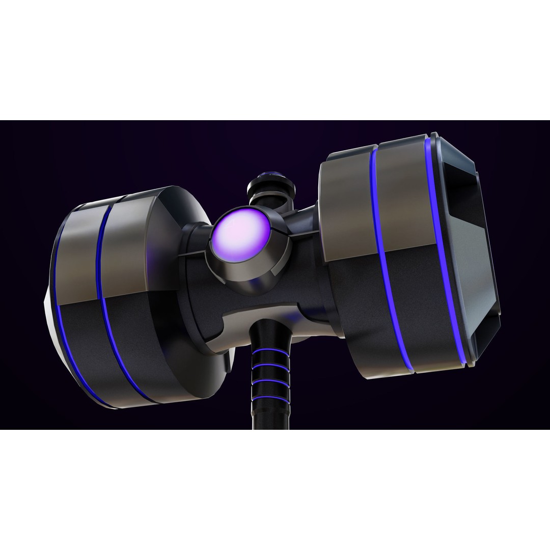 Sci-Fi Battle Hammer 3D Model – Low Poly PBR Game Asset, FBX - View 10