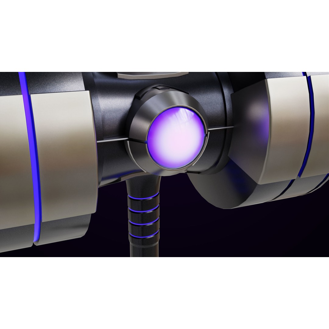 Sci-Fi Battle Hammer 3D Model – Low Poly PBR Game Asset, FBX - View 11
