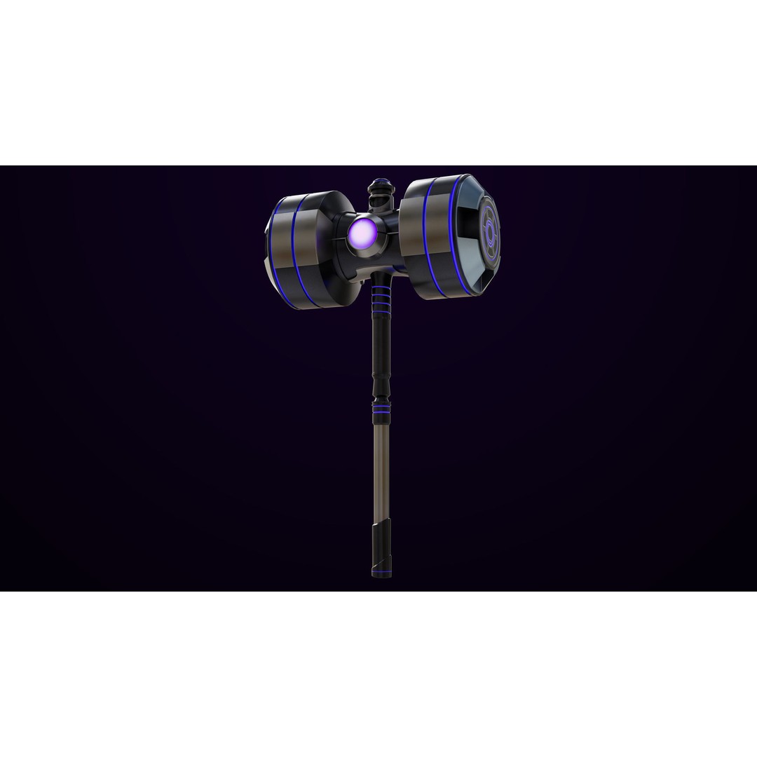 Sci-Fi Battle Hammer 3D Model – Low Poly PBR Game Asset, FBX - View 16