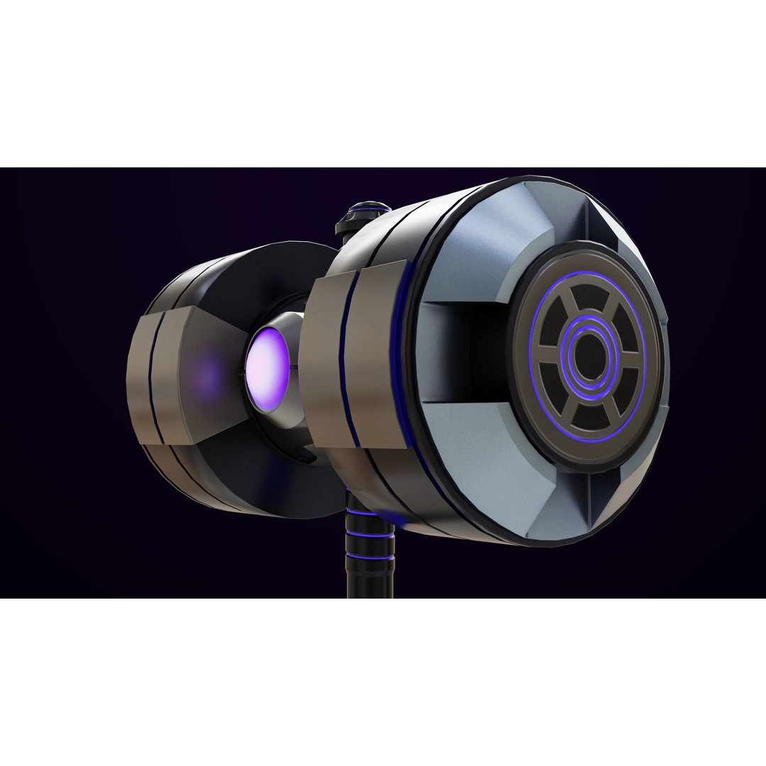 Sci-Fi Battle Hammer 3D Model – Low Poly PBR Game Asset, FBX - View 19