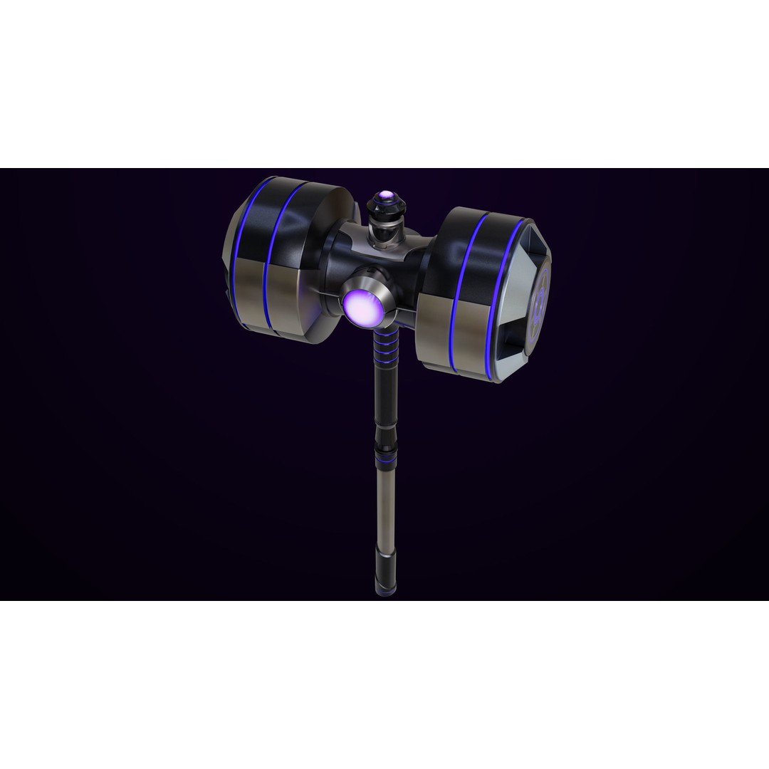 Sci-Fi Battle Hammer 3D Model – Low Poly PBR Game Asset, FBX - View 20