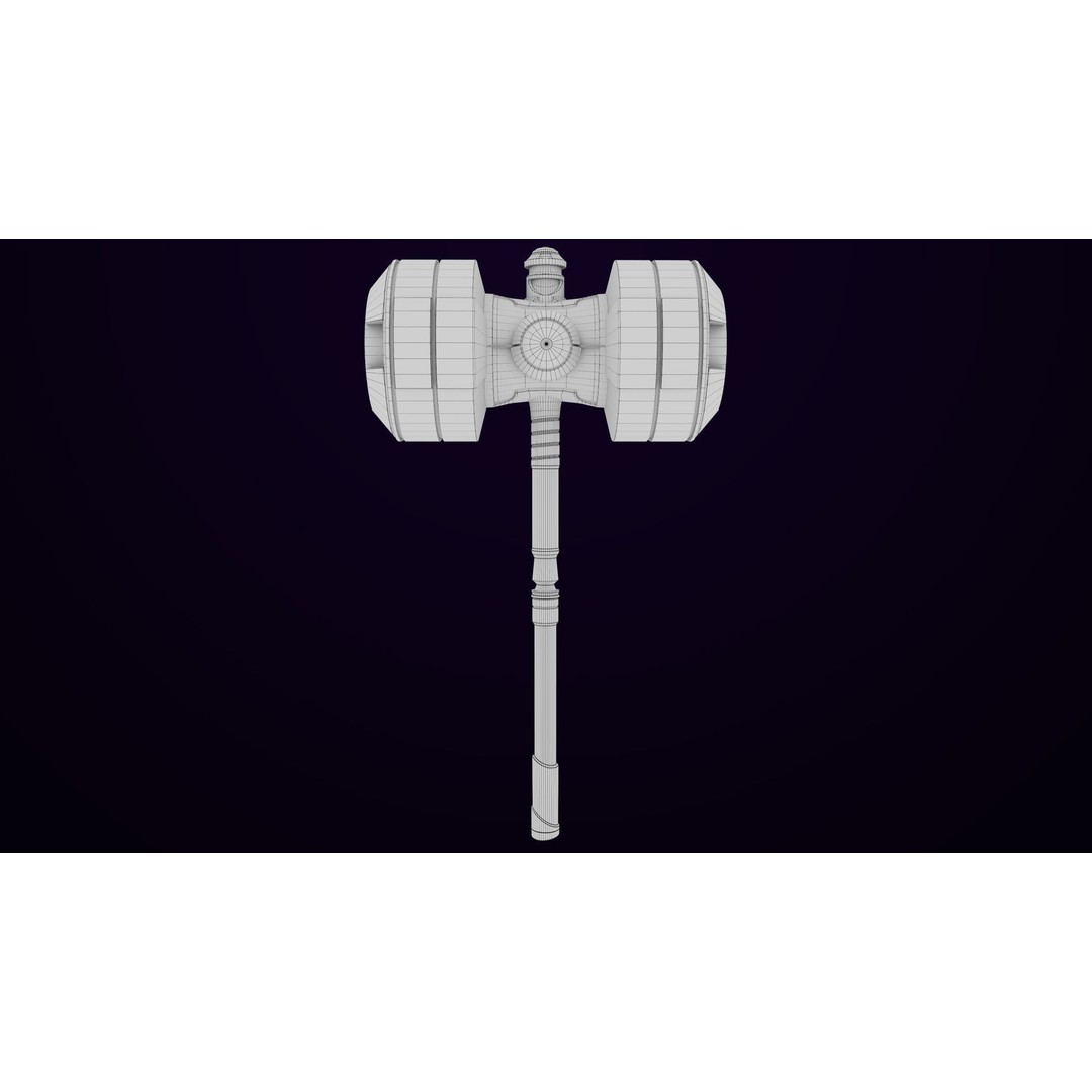 Sci-Fi Battle Hammer 3D Model – Low Poly PBR Game Asset, FBX - View 21