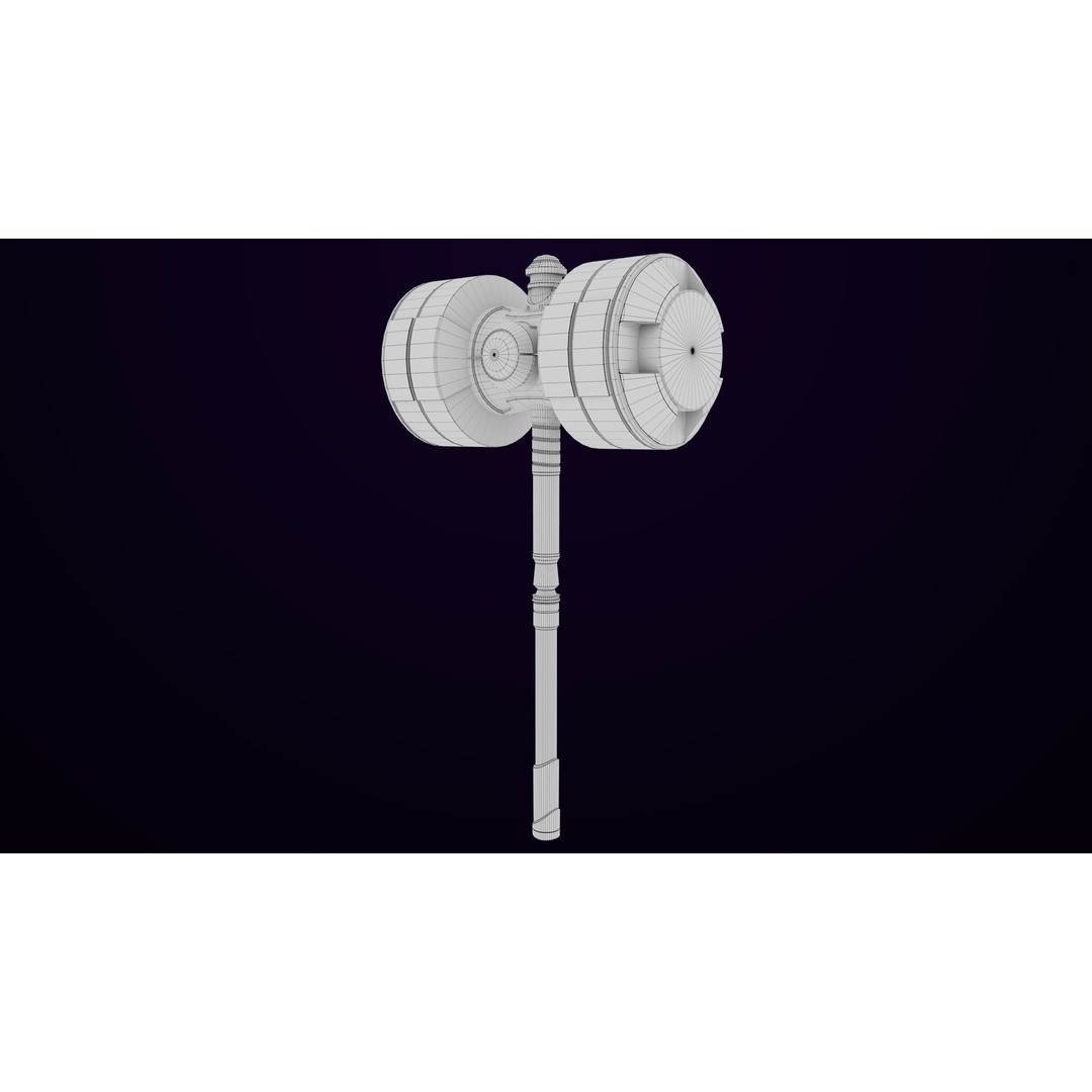 Sci-Fi Battle Hammer 3D Model – Low Poly PBR Game Asset, FBX - View 23