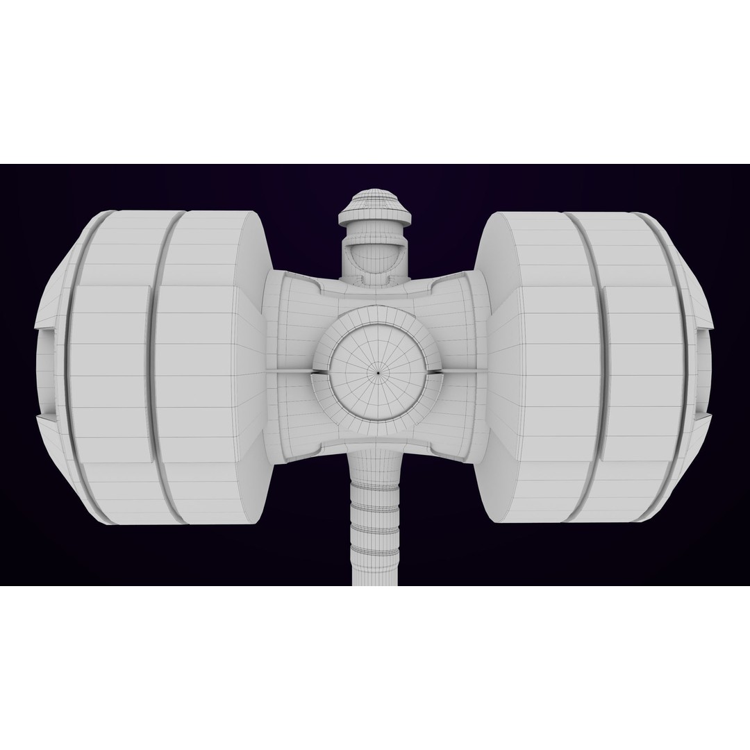 Sci-Fi Battle Hammer 3D Model – Low Poly PBR Game Asset, FBX - View 24