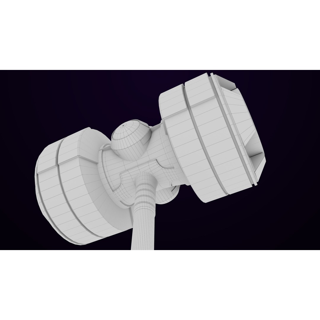 Sci-Fi Battle Hammer 3D Model – Low Poly PBR Game Asset, FBX - View 27