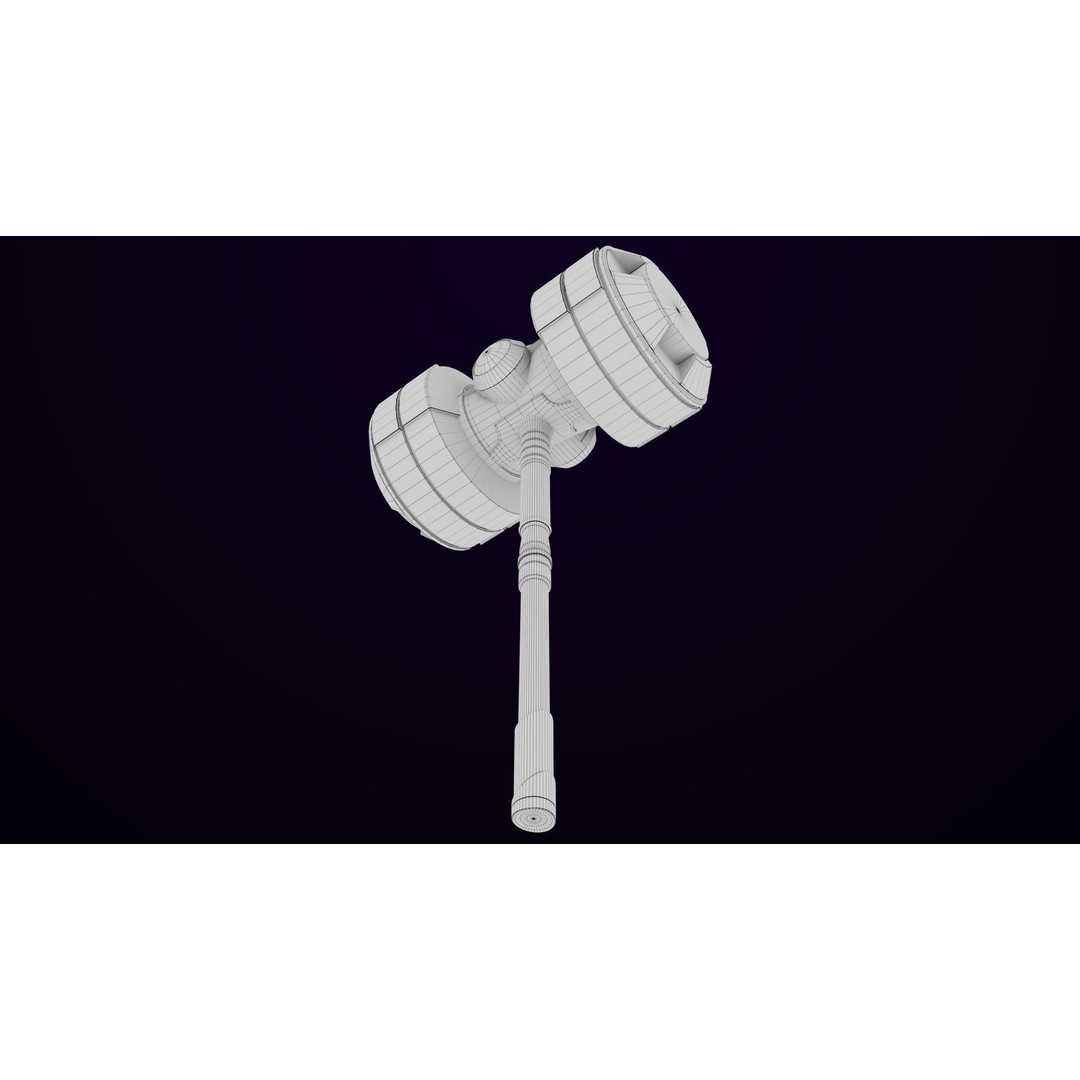 Sci-Fi Battle Hammer 3D Model – Low Poly PBR Game Asset, FBX - View 31