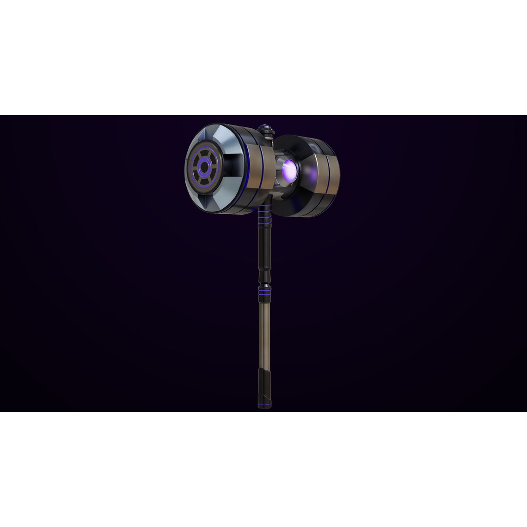 Sci-Fi Battle Hammer 3D Model – Low Poly PBR Game Asset, FBX - View 5