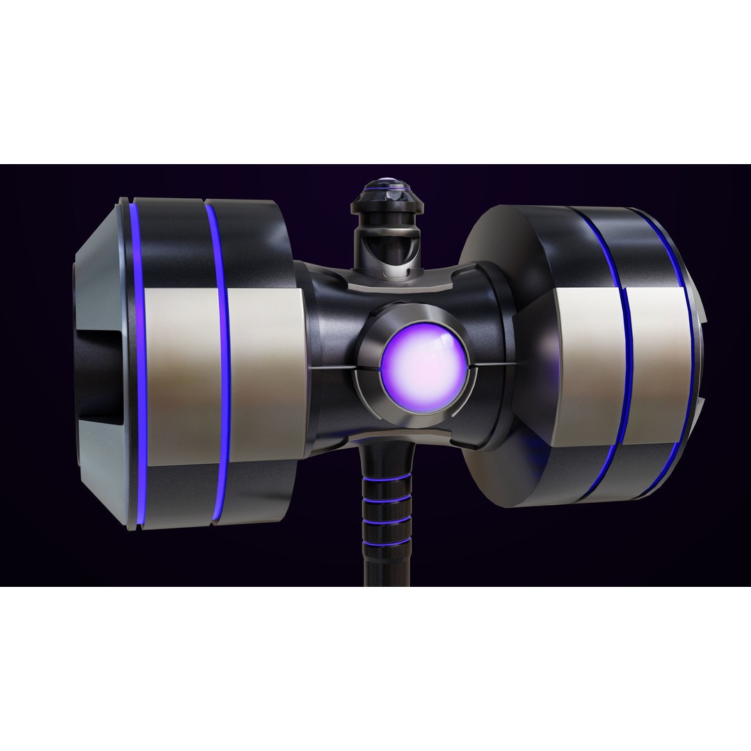 Sci-Fi Battle Hammer 3D Model – Low Poly PBR Game Asset, FBX - View 7