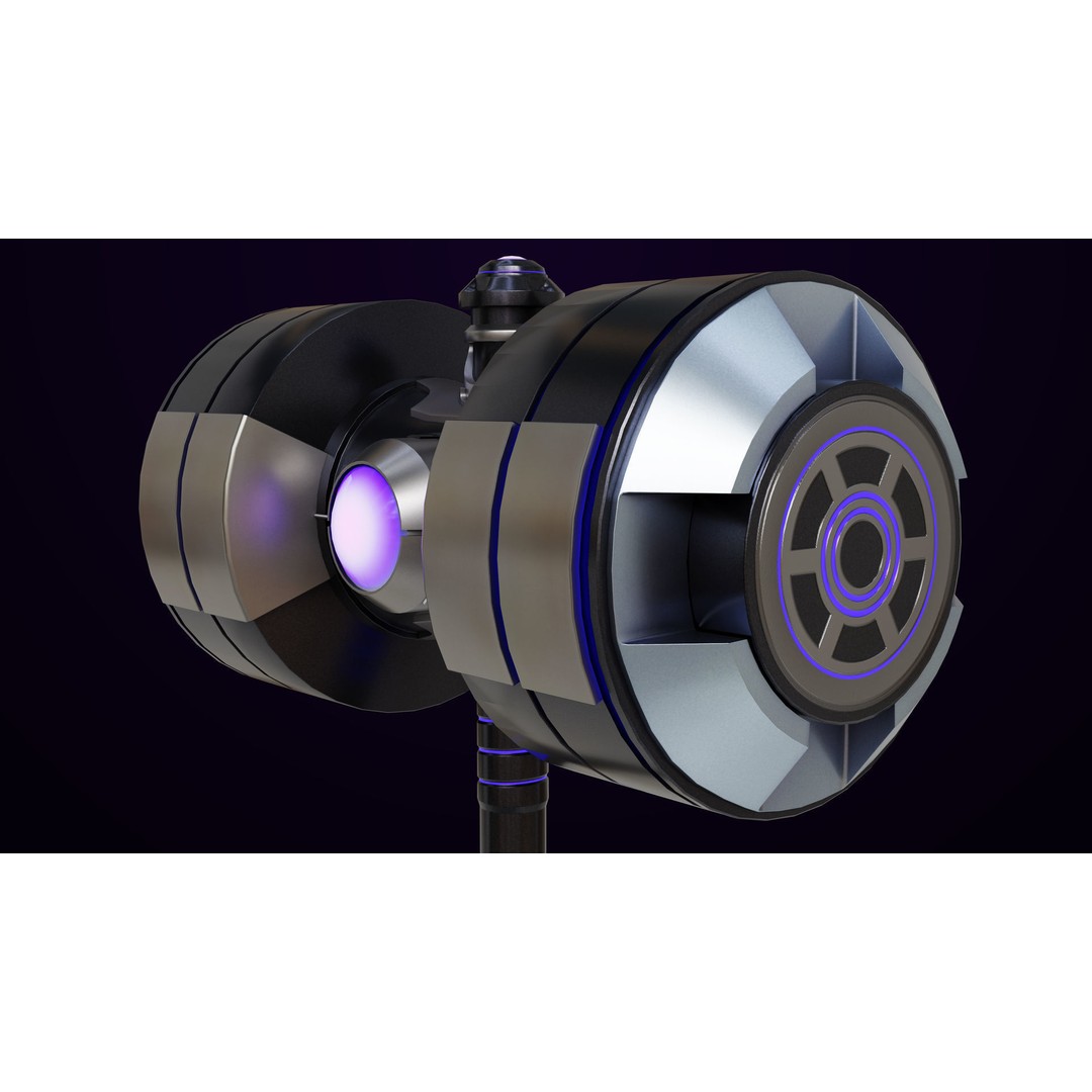 Sci-Fi Battle Hammer 3D Model – Low Poly PBR Game Asset, FBX - View 8