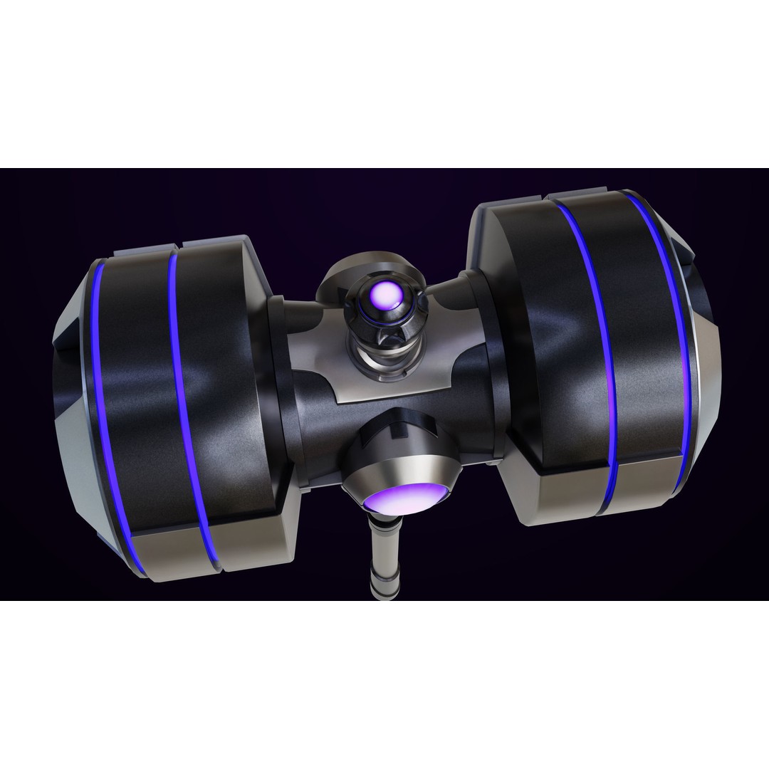 Sci-Fi Battle Hammer 3D Model – Low Poly PBR Game Asset, FBX - View 9